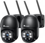 ctronics 2.5K 4MP Outdoor WiFi Surveillance Camera, 2560 x 1440P PTZ WiFi IP Camera Outdoor with Automatic Tracking, Person Detection, 30 m Night Vision in Colour, Two-Way Audio, IP66, Black (Pack of