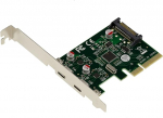 KALEA-INFORMATIQUE PCIe Express kontrolleri kaart USB 3.1 10GB 2 v&auml;lise pordi C-t&uuml;&uuml;pi kiibistikuga ASM1142
