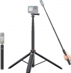 PULUZ 54"/1.37m Unsichtbares Selfie Stick Stativ f&uuml;r Insta360 X5 X4 X3 Ace Pro Zubeh&ouml;r, 2-in 1 Vlog Live Streaming St&auml;nder Kompatible mit Gopro Hero 13, 12, 11, Osmo 360, Akaso andere Action-Kamera