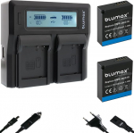 2 x Blumax aku &uuml;hilduv Panasonic DMW-BLG10 E [1025 mAh] + LCD topeltlaadija DMW-BLG10E / DMW-BLE9 E Lumix DMC-GF6 GX7 III DC-TZ202 G110W jaoks.