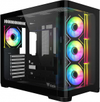 Itek Dark CAVE Curved Case - Gaming Tower - ATX - 4 x 12 cm ARGB - Ventilaatorid, 2 x USB3 - Type C - Curved Temp klaasist k&uuml;ljed ja esik&uuml;lg