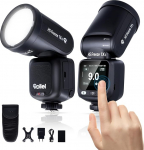 Rollei HS Freeze 1Xs Clip-on v&auml;lklamber koos kuuma kingaga, mis &uuml;hildub Sonyga, 100W Speedlite Professional Camera Flash 1/55,600s 60GN | Touch Display | 3200 mAh aku | Flash Modes Manual Freeze TTL HSS