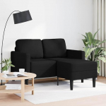 Xichuzi 4107083 2-Seater Sofa with Chaise Longue L-Shape Black 125 cm Faux Leather Lounge Sofa, Sofas & Couches, Relax Sofa, Couch for Living Room