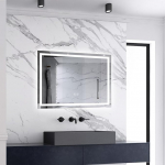 SKY BATHROOM 700 x 500mm LED seinapeegel koos habemeajamispesa Bluetooth kolmev&auml;rviline valgus Reguleeritav heledus