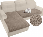 Arfntevss Sektionale Couch&uuml;berz&uuml;ge, Pl&uuml;sch-Chenille, L-Form, Sofabezug, 2 St&uuml;ck, dick, weich, rutschfest, flauschig, flauschig, Sektionalbezug f&uuml;r Hund, waschbarer M&ouml;belschutz (gro&szlig;, Hellkhaki)