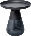 Kare Bottiglia Smoke Design k&uuml;ljelaud, must, 50 cm l&auml;bim&otilde;&otilde;t, luksuslik kaasaegne disain, &uuml;mmargune, kerge, kohvilaud, elutoa laud, terasest lauaplaat, v&auml;rviline klaas, 52 x 50 x 50 cm (K x L x B x)