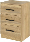 Homey - Alais P&otilde;hjamaise stiili &ouml;&ouml;kapp 3 sahtliga - praktiline ja elegantne disain mesi tamm - 40cm lai x 59.5cm k&otilde;rge x 35cm s&uuml;gav