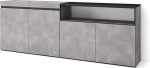 Skraut Home Sideboard, Highboard, kapp, Comode kapp, 200 x 75 x 35 cm, 4 ust, elutuba, k&ouml;&ouml;k, kaasaegne stiil, tsementist