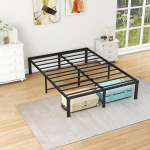 Voodiraam 140 x 200 cm Metallvoodi 140 x 200 cm, metallist voodiraam kaheinimesevoodi terasliistu toega, 36 cm k&otilde;rge platvorm 31 cm vaba ruumiga allpool, ei vaja kastivedrustust, must