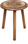 COTTON CRAFT Solid Wood Side Table, Hand Carved Accent Table, Global Boho Side Table, Easy to Assemble, Round Table, Small Spaces, Entryway, Living Room, Bedside Table,