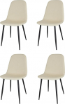 4 s&ouml;&ouml;gitooli komplekt Ainus v&auml;rvitud terasjalgade komplekt Matte Black V&auml;rvi Kangaskate Ivory