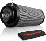 Spider Farmer Activated Carbon Filter, 100 mm/4 Inch Carbon Filter, Air Carbon Filter, Lightweight Australian Activated Carbon for Grow Tent, Odour Control, Air Washer for Pipe Fan, Air Filtration