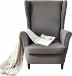 Wing Chair Slipcovers, 2 Pack Stretch Spandex Wing Back Chair Covers Diivan Slipcover Tr&uuml;kitud Wing Back Chair Slipcovers M&ouml;&ouml;bli kaitsja Diivan pehme elastse alusega Tumehall
