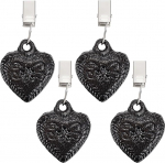 SUMTree Pack of 4 malmist antiikne s&uuml;dame kuju lauakatte raskused rippuvad lauakatte raskused riputajad metallist klambritega lauakatte raskused peo pulmade pikniku jaoks mustad