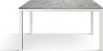 PAZZO DESIGN Manuaalne pikendatav laud, melamiinplaat, metallist alus, valmistatud Itaalias (valge alus, betoonhall, 160 x 90 x 75) - id_2163