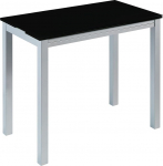 Mommahome&reg; pikendatav ja kokkupandav s&ouml;&ouml;gilaud ja k&ouml;&ouml;gi kaasaegne laud Must/h&otilde;bedane London karastatud klaasist/metallist 95 x 55/95 x 76 cm