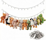 2 St&uuml;ck Spielzeug-Aufbewahrungskette, Stofftier-Aufbewahrungssystem mit Entfernungs-Clips, Stofftiernetz-Organizer mit Haken zum Aufh&auml;ngen, platzsparende Spielzeug-H&auml;ngematte f&uuml;r Pl&uuml;schtiere
