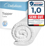 Dailydream Matratzen Topper 80x200cm | Komfortschaum | 4cm hoch | Edition 7-Zones, Model S/M | hart | Zertifiziert & ergonoomisch f&uuml;r unbequeme Matratze & G&auml;stebett | Mattress Topper 80x200