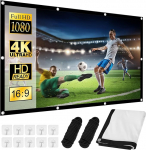 120-tolline 16:9 HD 4K projektoriekraan: Projektsiooniekraan, HD kokkupandav projektoriekraan, v&auml;liprojektsiooniekraan, kaasaskantav kokkupandav, projektoriekraan seinale paigaldamiseks kodus, kontoris.