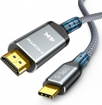 Highwings USB C kuni HDMI kaabel 4K @ 60Hz 3 meetrit, USB C HDMI kaabel UHD Thunderbolt 3/4 &Uuml;hildub iPhone 17/16/15 Pro, MacBook Pro/Air, iPad Pro/Air, Surface, Galaxy jne. jaoks.