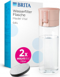 BRITA veefilterpudel mudel Vital Apricot (600 ml) koos 2 mikrokettafiltriga - praktiline veepudel koos veefiltriga reisimiseks, filtreerib kloor ja bakterid joomisel/pesumasinas kasutamiseks.