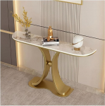 Konsole Sofatisch mit Metallfu&szlig;, moderner Eingangstisch mit Stauraum, einfache Montage f&uuml;r Wohnzimmer und Flur