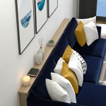 Kitsas diivanilaud, konsoollaud, konsoollaud, kohvilaudade taga hoiuruumiga, veekindel konsooldiivanilaud, v&auml;ikese toa m&ouml;&ouml;bel, teleri kodu, kontor, k&uuml;lgmised sissep&auml;&auml;sulauad (L 150 cm/59 tolli).