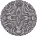 Tischsets, Tischsets Runde Makramee-Tischsets for den Esstisch, 2er-Set, hitzebest&auml;ndige, rutschfeste Tischsets for die K&uuml;che, handgefertigte, rutschfeste Tischsets und Untersetzer(Gray,7.1 in)