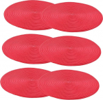 SOLUSTRE Pack of 6 &uuml;mmargune kootud PP platsmatid, kuumakindel, k&auml;sitsi valmistatud platsmatid mitmek&uuml;lgselt kaunistamiseks rannalauad ja kohtade matid s&ouml;&ouml;gituba, kodu, peod