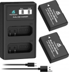 Homesuit EN-EL14 EN-EL14a Battery 1300mAh and LCD Dual Charger Kit for Nikon D5600 D3300 D3500 D5100 D5500 D3100 D3200 D5200 D5300 Coolpix P7000 P7100 P720 0 P7700 P7800 Camera (Pack of 2)
