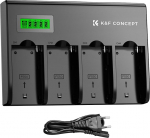 K&F Concept 4-Slot NP-F Battery Charger with LCD Screen, Euro Plug, Compatible with Sony NP-F550 F570 F750 F770 F930 F950 F960 F970 Camera Li-Ion Battery
