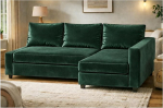 HomeTown Market Vastupidav Friheten diivanikate, mis &uuml;hildub ainult IKEA Frihete diivanivoodi nurgakattega (Velvet Green vasakpoolne pikem)