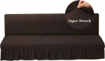Stretch Futon Cover varrukateta seelikuga Kootud Jacquard Futon Diivan Voodi masinpesu Futon Diivan Cover M&ouml;&ouml;bli voodi kaitsja elastse alusega lastele lemmikloomadele (kohv)