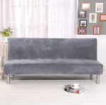 Plain Armless Diivan Bed Cover pol&uuml;ester Spandex Stretch kaitsev kate 3-kohaline elastne t&auml;ielikult kokkupandav diivan Kaitsja sobib kokkupandav diivanvoodi ilma k&auml;etoeta, h&otilde;behall, paksemini