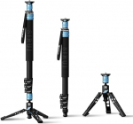 SIRUI AM-404FL 3-in-1 Aluminium Monopod with Stand, 190 cm Height, 12 kg Load Capacity, Quick Change System, 360&deg; Swivel Function for Camera and Video