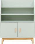Rebecca Mobili Montessori laste raamaturiiul Vesi Roheline Pruun MDF m&auml;nd 3 riiuli ja 1 kambriga Skandinaavia stiilis M&otilde;&otilde;tmed K x S x S: 100 x 80 x 33 cm Objekt RE7132