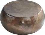 invicta INTERIOR K&auml;sitsi valmistatud Orient kohvilaud 80 cm Flamed Copper Hammered Design elutoa laud