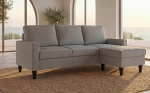 Confort24 Fox diivan Chaise Lounge nurgadiivan 3-kohaline p&ouml;&ouml;ratav paremale v&otilde;i vasakule (helehall)