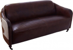 Flair 3-kohaline Vintage nahast lehmanahk ehtne nahast diivan Vintage Cigar (tumepruun), lehmanahk pruun / valge