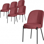 ML-Design S&ouml;&ouml;gitoolide komplekt, 6 tooli, punane, k&ouml;&ouml;gitoolid kangakattega ja metalljalgadega, seljatoega elutoatoolid, polsterdatud toolid s&ouml;&ouml;gituppa ja k&ouml;&ouml;ki, polsterdatud toolid, ergonoomilised toolid.