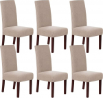 H.VERSAILTEX Parson Stretch s&ouml;&ouml;gitoolide katted 6-st komplektist koos tekstuurse ruudulise jakardkangaga Sand
