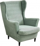 Pack of 2 Spandex Grain Fleece Stretch Armchair Cover Wing Chair Kaitsekate Wing Chair Cover M&ouml;&ouml;blikatted tugitoolidele Elutuba (BEAN GREEN)