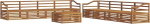 Outdoor-Sofa-Set 9-teilig aus massivem Akazienholz, Modulare Sitzgruppe f&uuml;r Garten und Terrasse, Gartenm&ouml;bel-Garnitur mit Tisch und Sitzmodulen, Natur