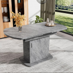 S&ouml;&ouml;gilaud, k&ouml;&ouml;gilaud, ovaalne 4-6 inimesele, pikendatav s&ouml;&ouml;gilaud, 110-130 x 70 cm, s&ouml;&ouml;gilaud koos hoiuruumi riiuli ja ustega, kaasaegne laud lauaplaadiga s&ouml;&ouml;gitoa jaoks.