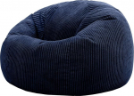 ikoon Kingston Classic Fluffy Corduroy Bean Bag, t&auml;iskasvanud, tumesinine, t&auml;idisega, Indoor Bean Bag, Cosy, Large