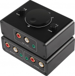 CERRXIAN Kahesuunaline 2 Way 3.5mm RCA Stereo Audio Switch 2 Input 1 Output 1 Input 2 Output Audio Splitter Switch Box &Uuml;ks klahv Mute Button