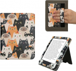 kwmobile Flip Cover &uuml;hilduv Kobo Clara BW/Clara Colour/Tolino Shine (5) / Shine Colour - &uuml;mbris koos k&auml;erihmaga Cats Orange Black White