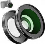 NEEWER 40.5 mm HD Wide Angle Lens Compatible with Sony ZV-1F ZV-E10 A5000 A6000 2-in-1 18 mm Wide Angle & 10x Macro Additional Lens with Extension Tube Bayonet Closure Lens Adapter (LS-30, Black)