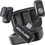 Hollyland Lark A1 Duo juhtmeta Lavalier mikrofon iPhone 15/16/17 ja Androidile, juhtmeta minimikrofon EQ ja saaliga, 6-tasemeline v&otilde;imsuse reguleerimine YouTube'i podcasti video ja Vlogi loomiseks.