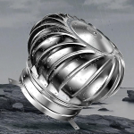Drehbarer Dachventilator, Kaminhaube aus Edelstahl 304, Dachbodenl&uuml;ftung mit Abluft-Windturbinenkappe, Dachabzugsl&uuml;ftung, Ventilator, W&auml;rmeabfuhr durch Dachabluft